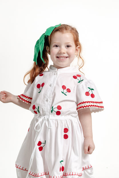 Vestido Frida Cereja Mini - branco