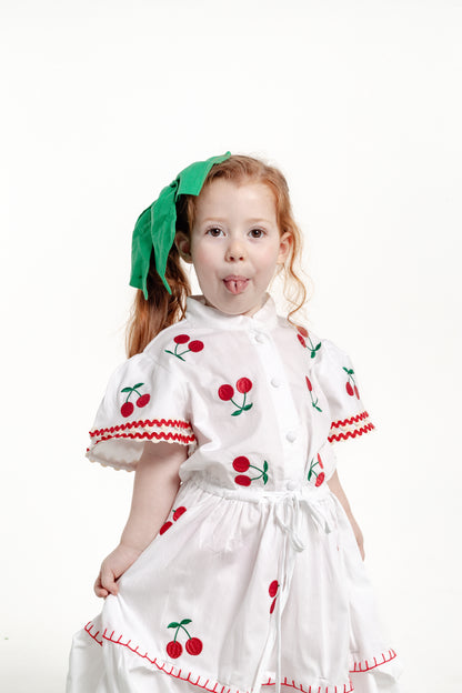 Vestido Frida Cereja Mini - branco