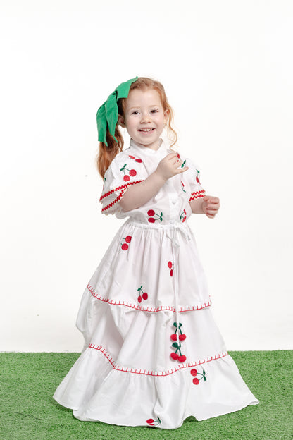 Vestido Frida Cereja Mini - branco