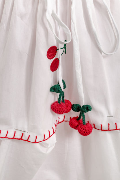 Vestido Frida Cereja Mini - branco