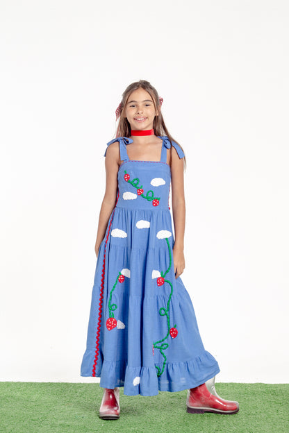 Vestido Amanda Semear Mini - azul médio