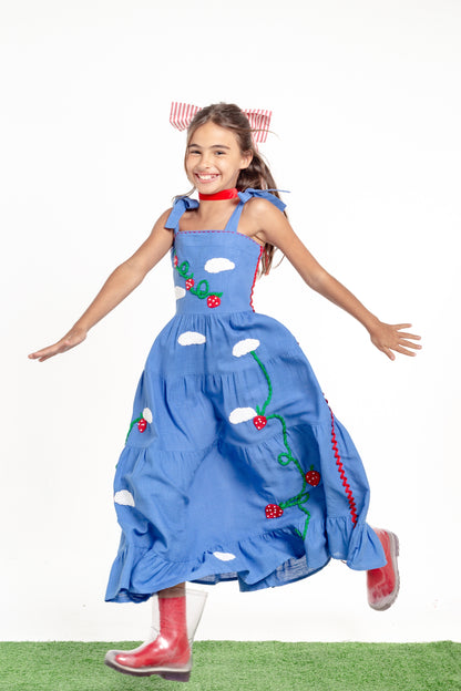 Vestido Amanda Semear Mini - azul médio