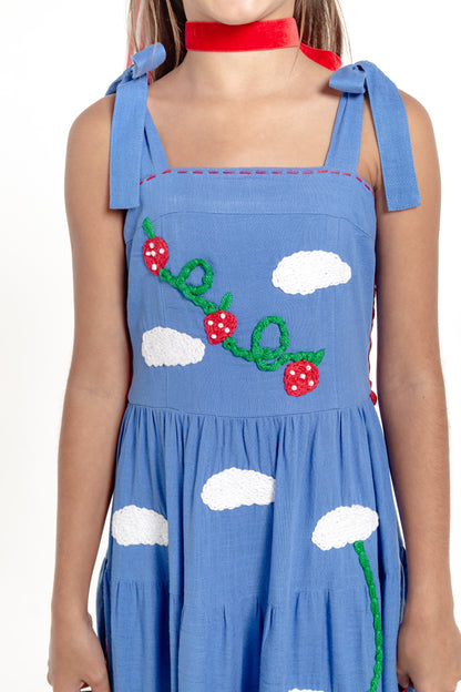 Vestido Amanda Semear Mini - azul médio