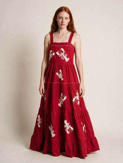 Vestido Amanda Lagosta - vermelho