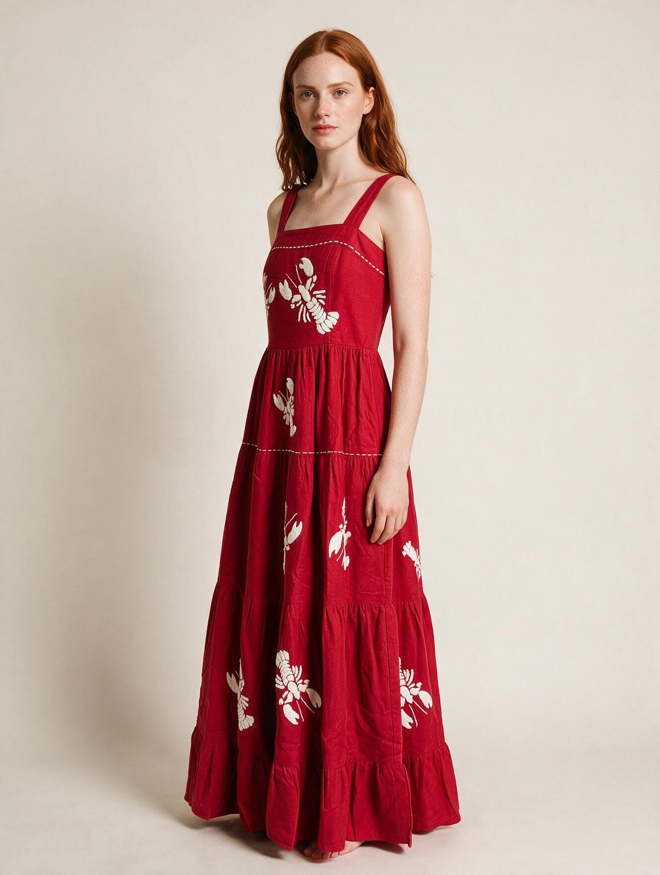 Vestido Amanda Lagosta - vermelho