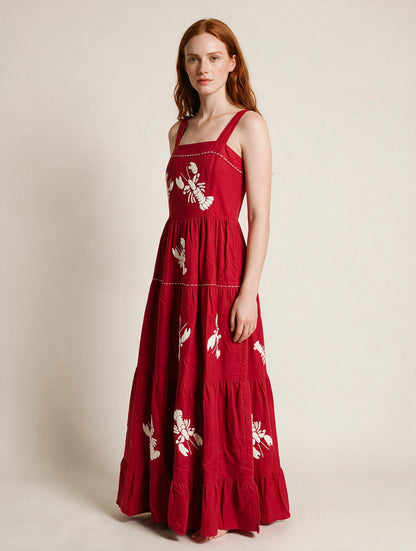 Vestido Amanda Lagosta - vermelho