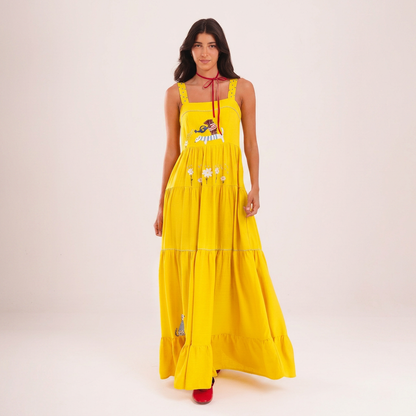 Vestido Amanda Cachorrinhos - amarelo