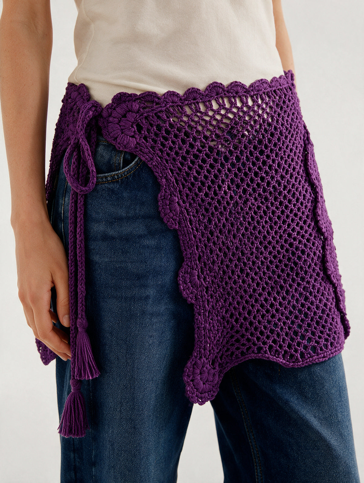 Saia Crochê Laço - roxo