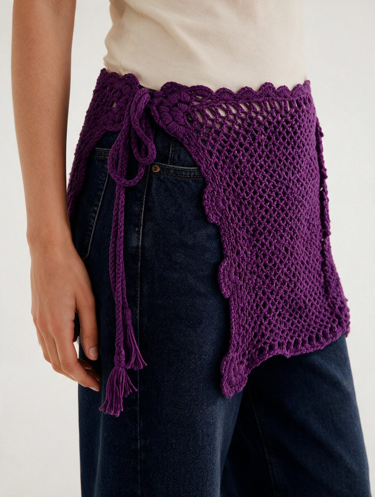 Saia Crochê Laço - roxo