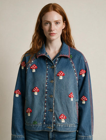 Jaqueta Cogumelo - jeans médio