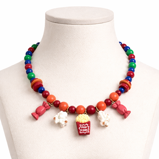 Colar Pipoca - vermelho