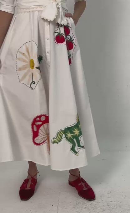 Chemisier Fábula Aplicações - off