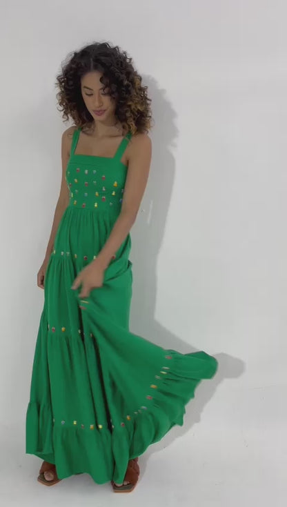 Vestido Amanda Mini Pessoinhas - verde
