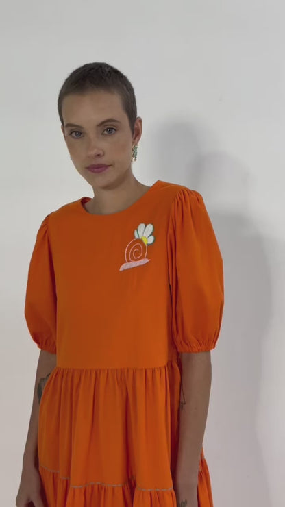 Vestido Coração - coral