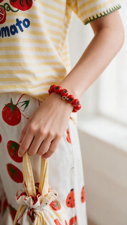 Pulseira Tomates - vermelho