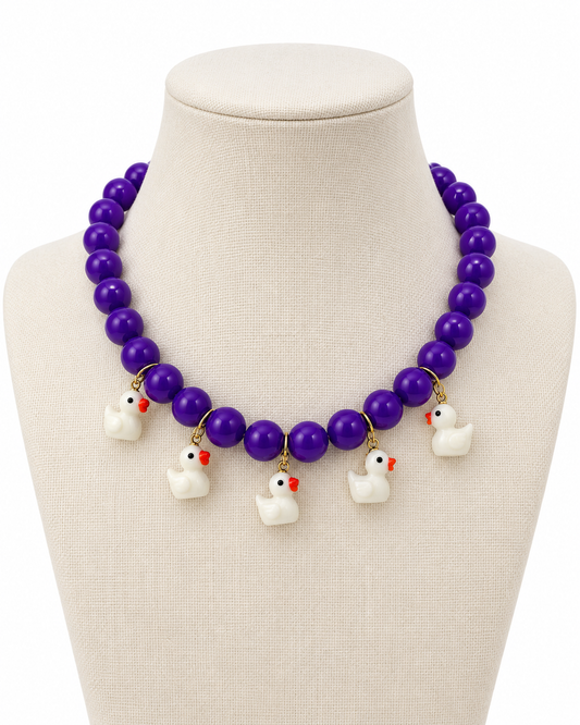 Colar Patinhos - roxo