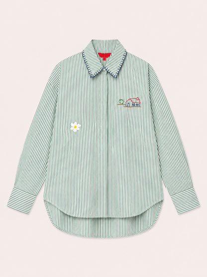 Camisa Alice - listrado verde