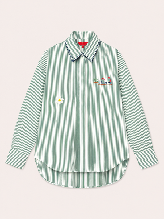 Camisa Alice - listrado verde