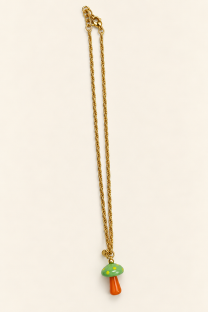 Colar Corrente Cogumelo - verde