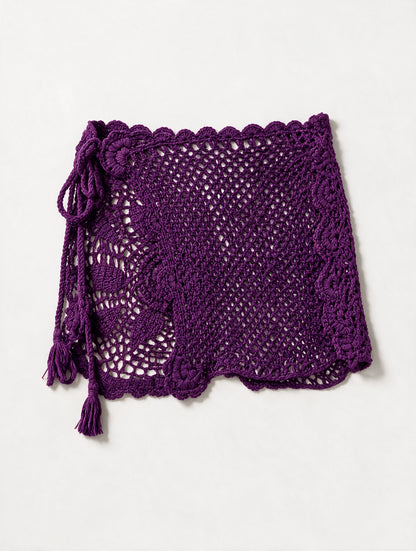 Saia Crochê Laço - roxo
