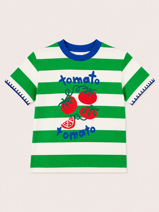 T-Shirt Tomate Mini - listrado verde