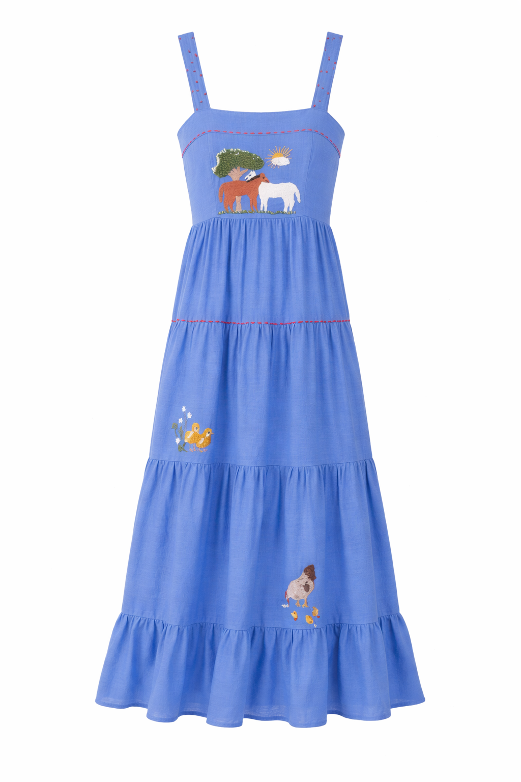 Vestido Amanda Cavalinhos - azul médio