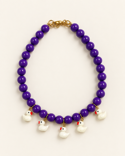 Colar Patinhos - roxo