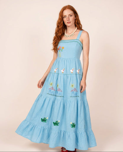 Vestido Amanda Nostalgia - turquesa