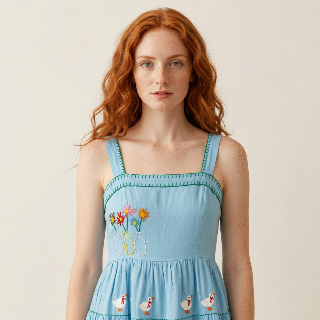 Vestido Amanda Nostalgia - turquesa