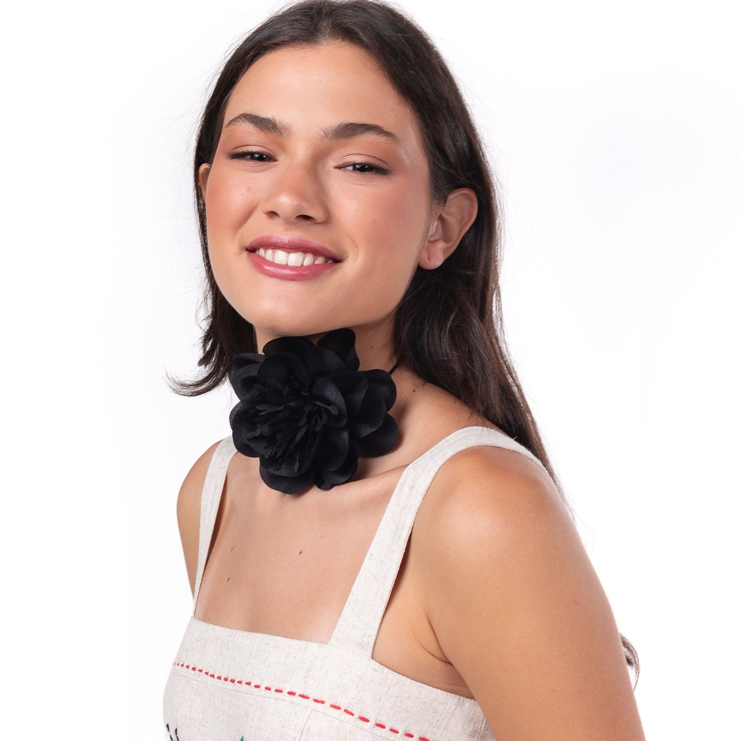 Gravatinha Flor - preta